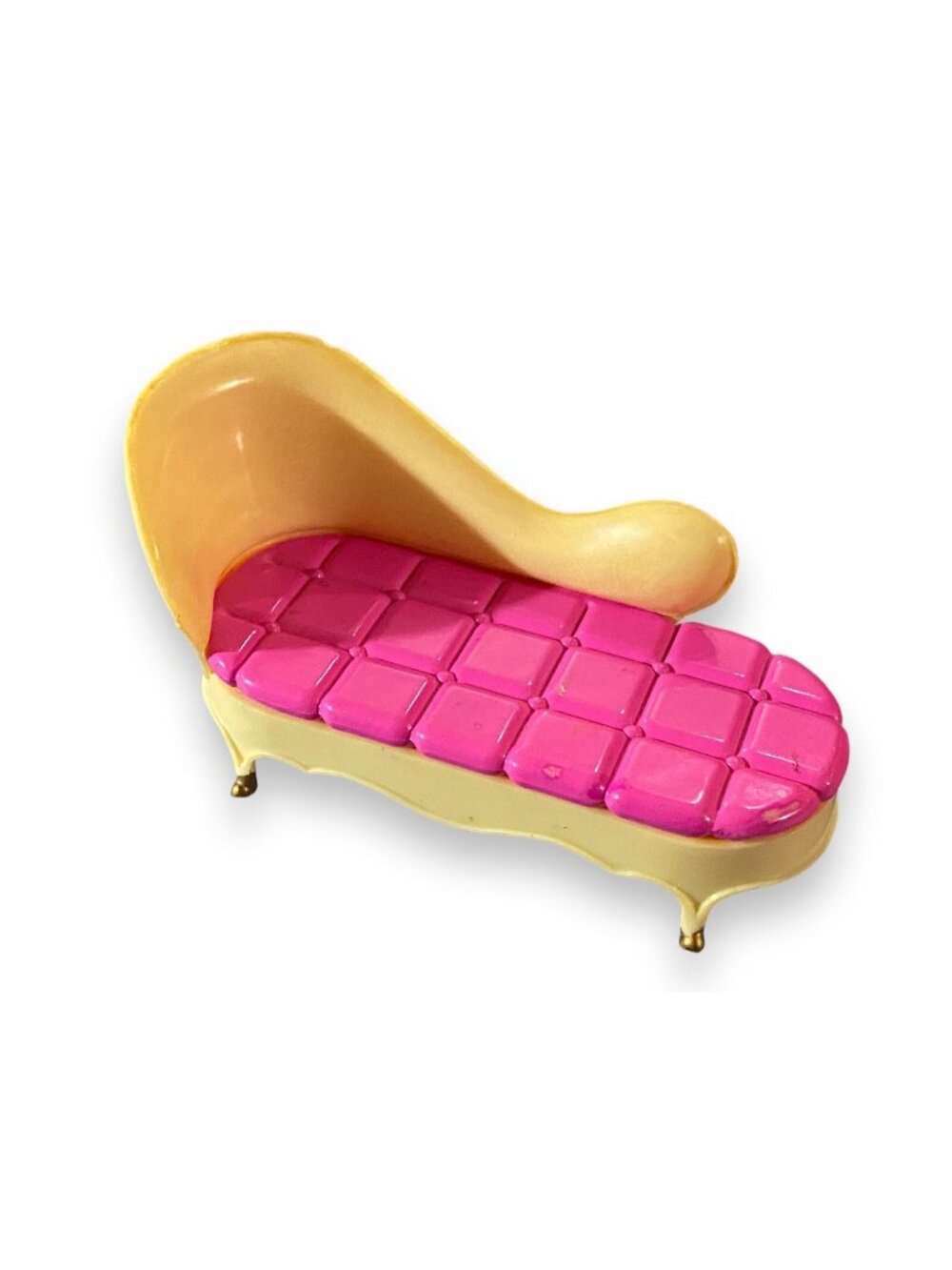 Vintage Marx Little Hostess White & Pink Chaise Lounge Dollhouse Furniture 1964
